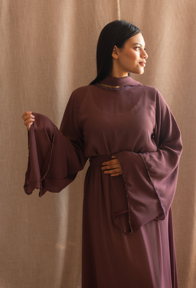 HIBA abaya layered sleeve