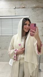 Pink  heart abaya 💗