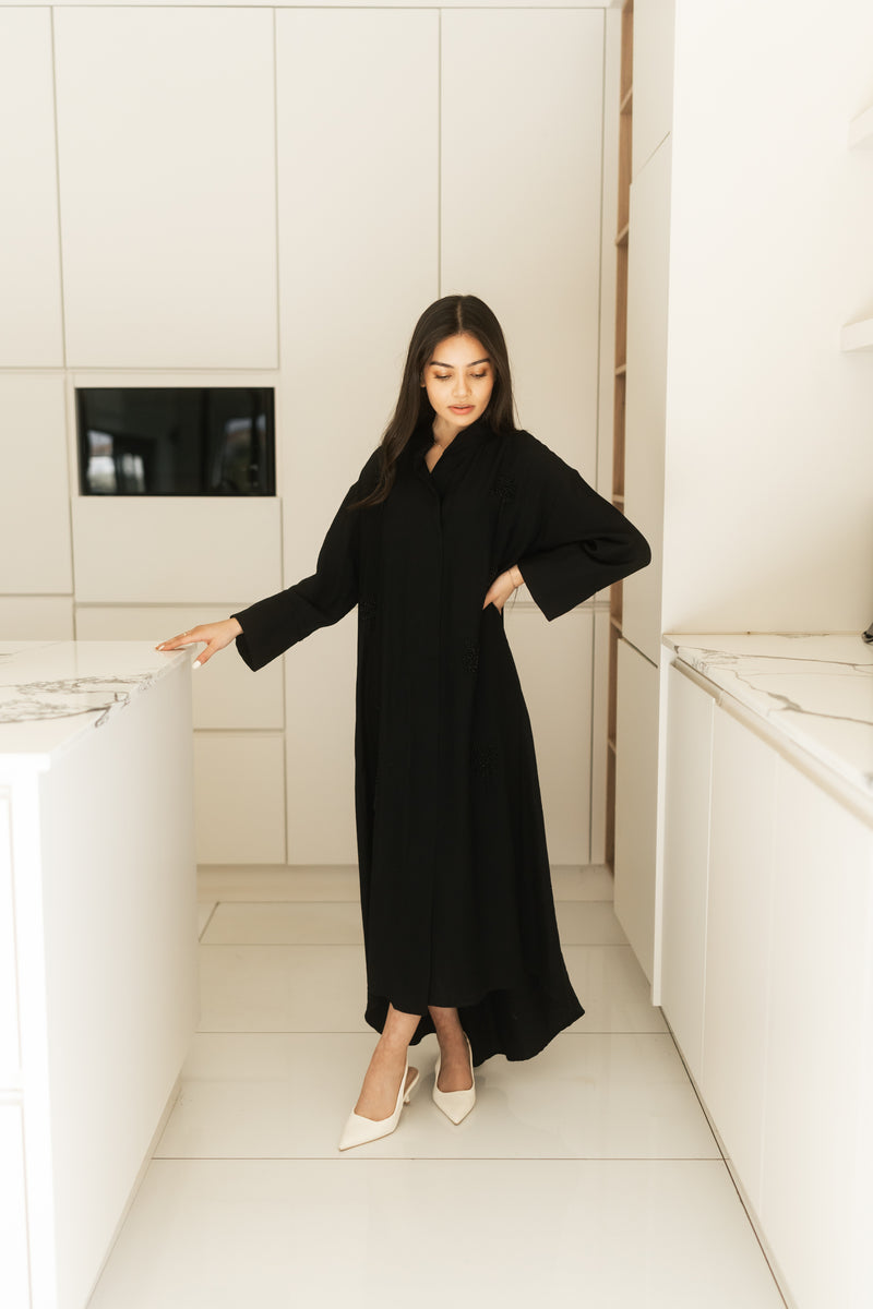 Beaded maxi shirt-dress