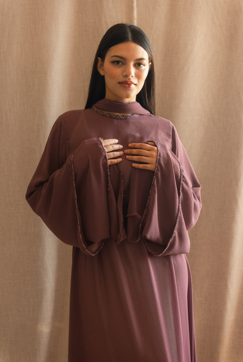 HIBA abaya layered sleeve
