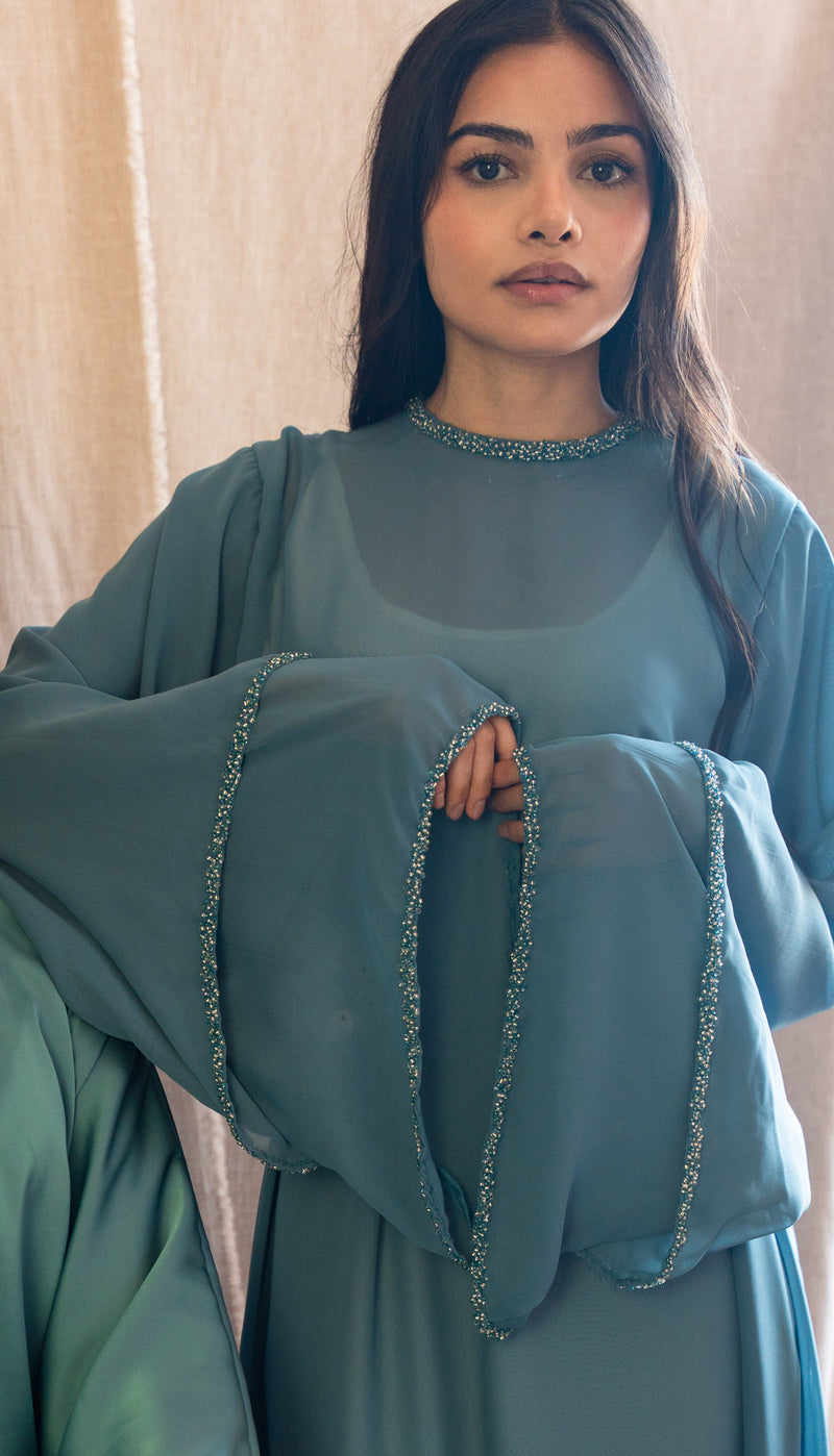 HIBA abaya layered sleeve