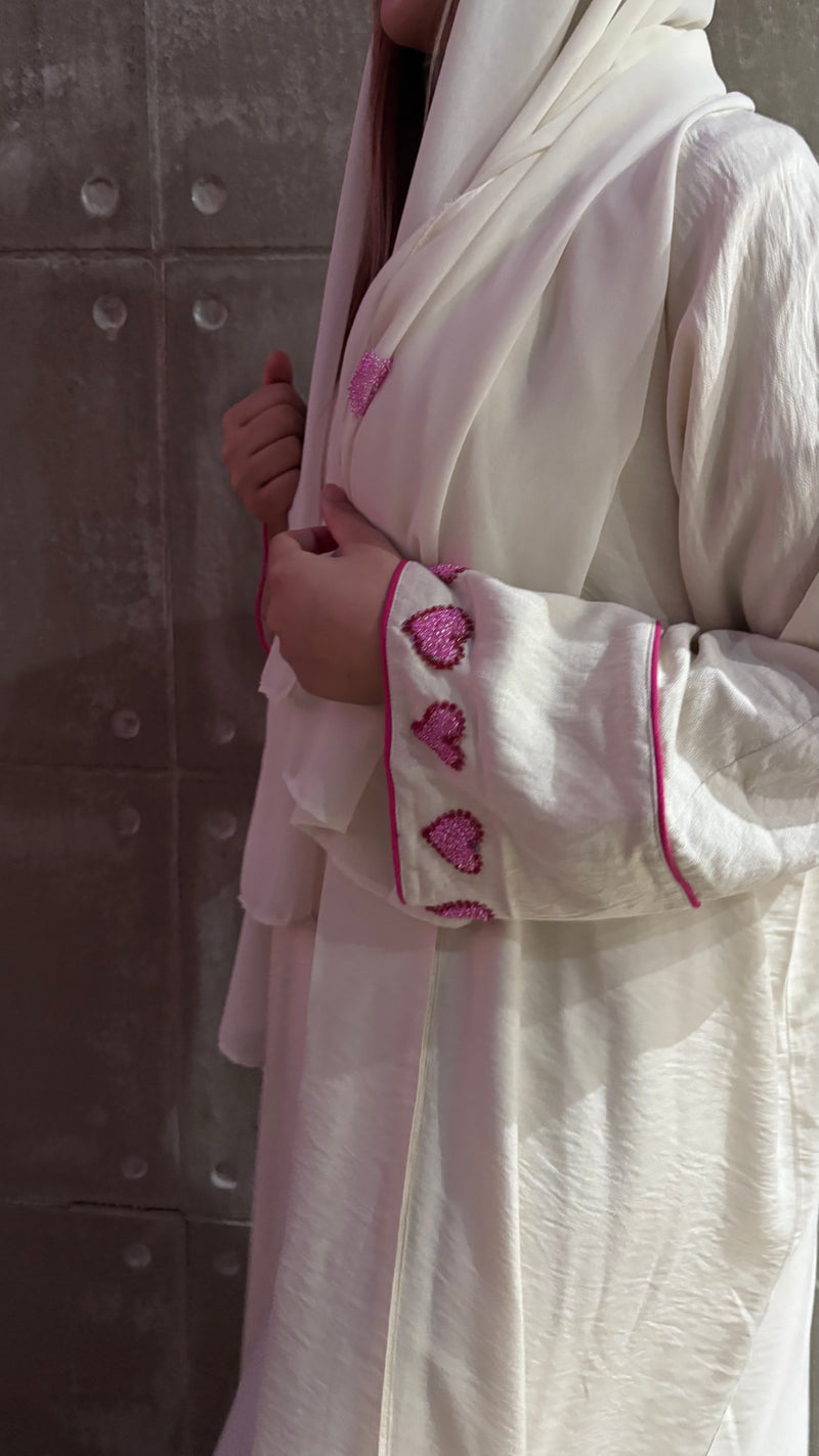 Pink  heart abaya 💗