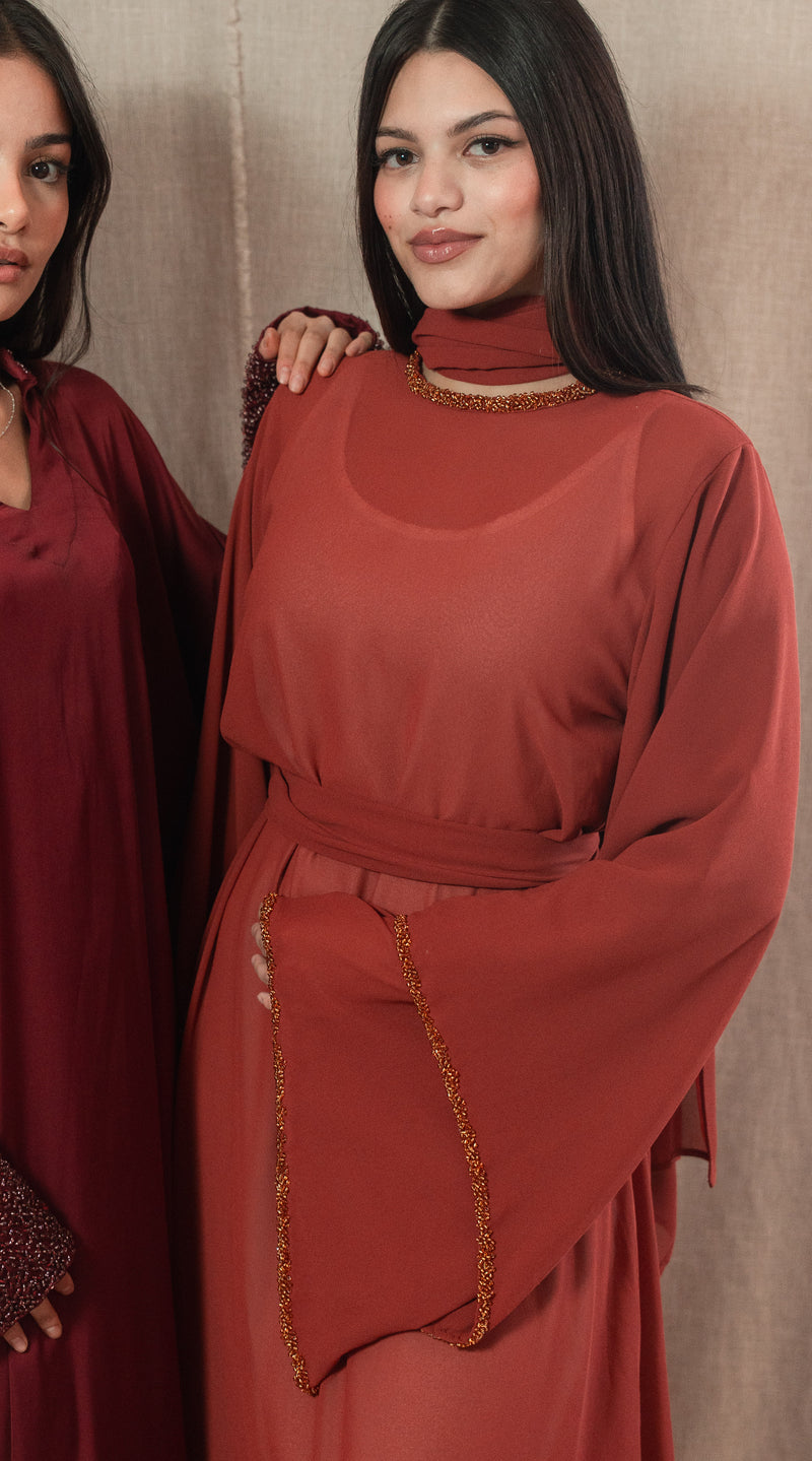 HIBA abaya layered sleeve
