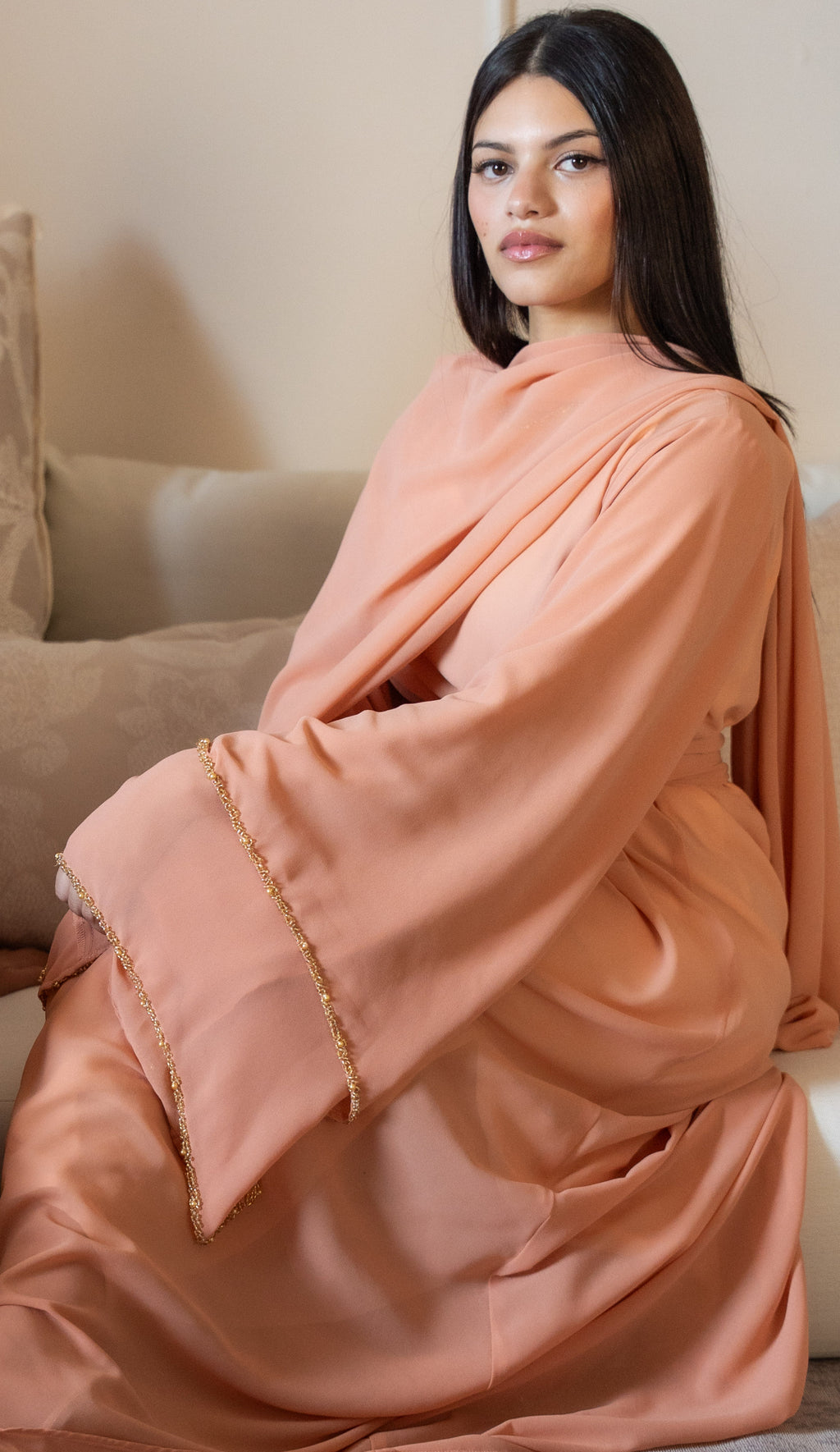 HIBA abaya layered sleeve