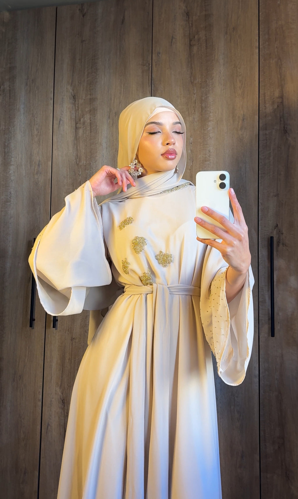 Flower layered abaya