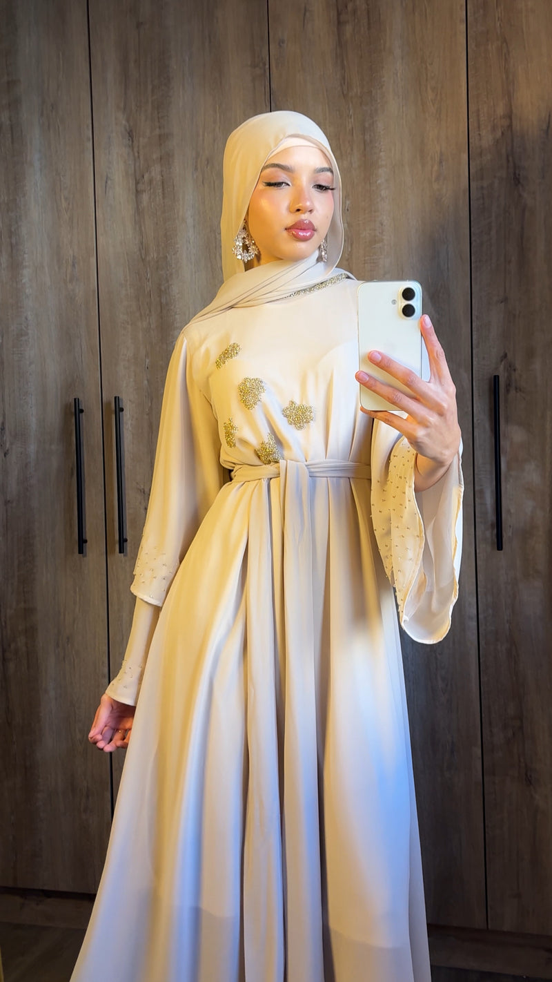 Flower layered abaya